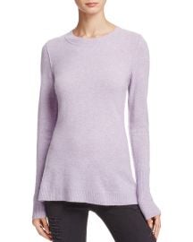 AQUA Cashmere Fitted Crewneck Sweater Heather Iris at Bloomingdales